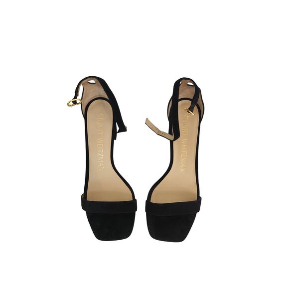 Stuart Weitzman Nudistcurve 35 Block Sandal Black 6B - Picture 3 of 6